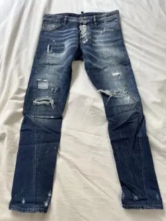 DSQUARED2ダメージ加工 46ダークブルーデニム