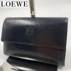 【✨美品✨】ロエベ 三つ折り財布 アナグラム ブラックのサムネイル