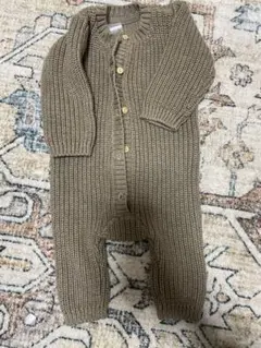 H&M コットンリブニットロンパース　2-4m