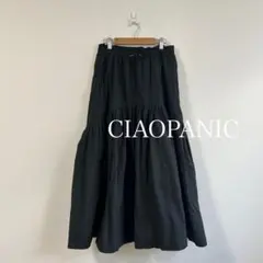 CIAOPANIC チャオパニック ティアード ロングスカート ブラック ゴム
