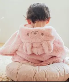moujonjon　ウサギ ボアポンチョ ピンクのサムネイル