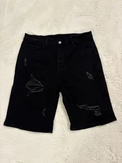 新品ブラックデニムショートパンツ XLサイズ