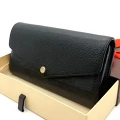 ルイヴィトン アンプラント 黒 長財布 ポルトフォイユサラ 男女兼用 箱袋付