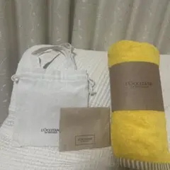 L'OCCITANE イエローバスタオル とサンプル巾着つき