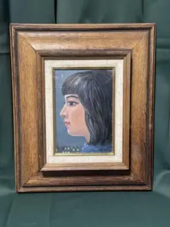 一点物 久富金之助 婦人油彩画 人物画 肉筆 F6号額縁 美術品アート