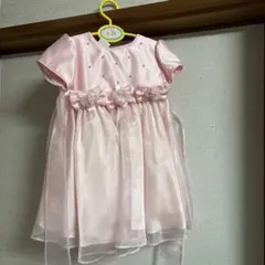 ベビードレス ピンク フリル リボン付き