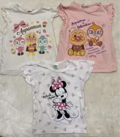 アンパンマン&ミニー　Tシャツ3枚セット
