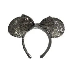 【ディズニーカチューシャ】ミニー スパンコール グレー