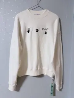 OFF-WHITE スウェット トレーナー 白 S 新品 ロゴ 正規品のサムネイル