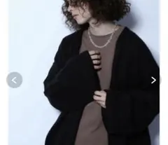 未使用品　Sサイズ　モヘアアームボリュームカーディガン　ハレ　ダークブラウン