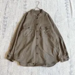 エレンカーレ デュエ CPOジャケット バンドカラー ゆったり 無地 E6917