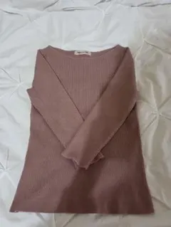 長袖 リブ ニット