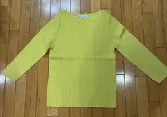 UNTITLED イエロー リブ編み 長袖ニット