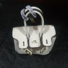 ホワイト ミニバッグ スカーフ付き