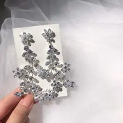 ブライダル　アクセサリー　イヤリング　bridalme シルバー　結婚式