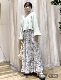 mysty woman ショートラグランリブニット　ライトグリーン　フリーサイズ