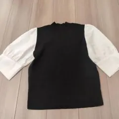 総針ハイネックドッキングニット