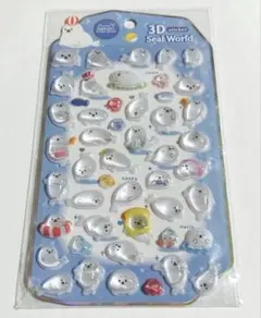 3Dシール　デコシール　アザラシ　Nekoni