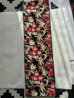 古布 絣 筒描き 牡丹 2幅 藍染 雪ん子 和風 暖簾 のれん 千鳥がけ