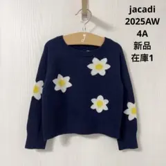 【新品】jacadi 2025 水仙柄 プレッピーシックセーター 4A