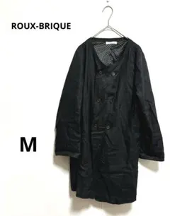 ルーブリック 麻100% ダブルボタン スプリングコート ブラック コート M