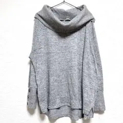New York Laundry カウルネック ニットソー グレー ゆるだぼ
