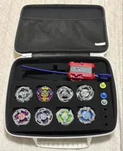 ベイブレードX まとめ売りセット ベイ8個、ランチャー、ケース・ビットなど付属