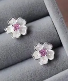桜ピアス 可愛い 花ピアス おしゃれミニピアス シルバーアクセサリー フォーマル