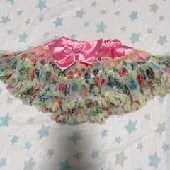 ハラペコペイント♡カラフルフリルスカート ピンクリボン付きのサムネイル