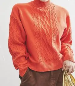 新品☆コーエン★もちふわハイネックドルマンアランニット