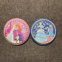 ディズニー刺繍缶バッチ2　アナ雪　シンデレラ