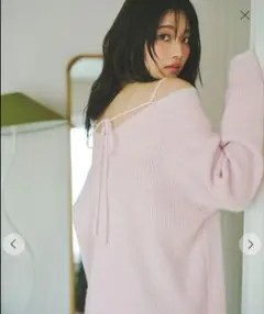 『ココディール』ラクーン混ニットミニワンピース