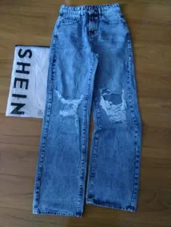 SHEIN ダメージ加工 デニムパンツ