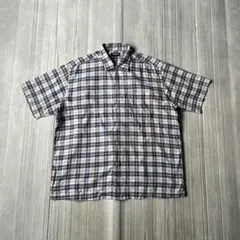 90s OLD UNIQLO 半袖 チェックシャツ ボックスカット 短丈 XL