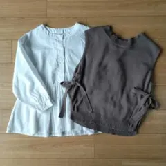 キッズ　シャツ　ブラウス　ベスト付き　チュニック　　デビロック　110センチ