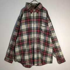 【好配色】 90s L.L.Bean USA製 マルチチェック ネルシャツ L