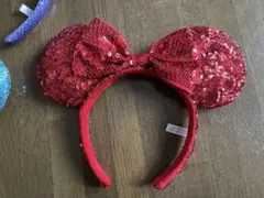 ディズニー /ミニーマウスカチューシャ 赤スパンコール