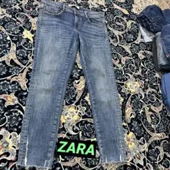 ZARA スキニーデニム フリンジ裾