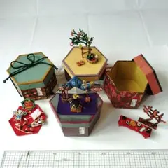 ミニチュア季節の飾り物収納BOX付
