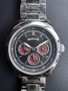 SONNE クロノグラフ 腕時計 ブラック
