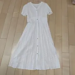 gu ホワイト 半袖 ロングワンピース S