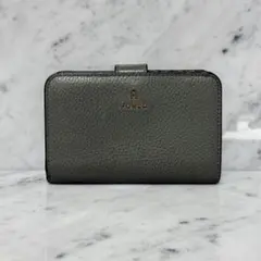 FURLA フルラ グレー 二つ折り財布 グリーン 緑 本革 ジップ ロゴのサムネイル