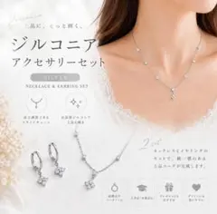 残り2点！ジルコニア ネックレス ピアス セット シルバー　結婚式 お呼ばれ