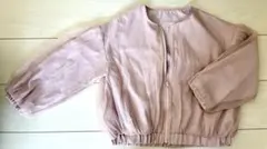 GU ジーユー シアー ジップブルゾン ピンク ベージュ パフスリーブ かわいい