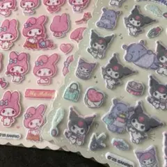 B3-1 マイメロ★クロミ フェルトシールMy Melody & Kuromi