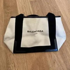 BALENCIAGA ショルダーバッグ アイボリー/ブラック キャンバス/レザー