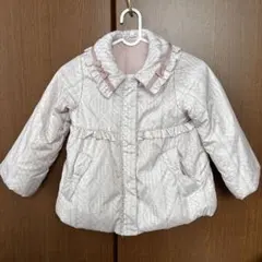 キッズ ダウンコート ピンク フリル付き