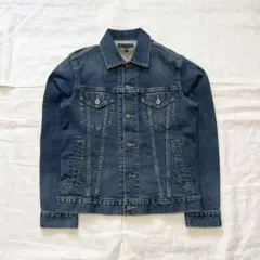 【美品】ユニクロ デニムジャケット ダークブルー コットン Mサイズ 古着