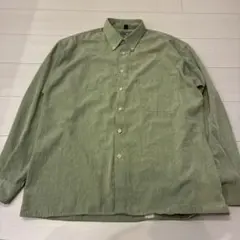 80s 44 総柄シャツ グリーン ヴィンテージ 春色 アメカジ ストリート