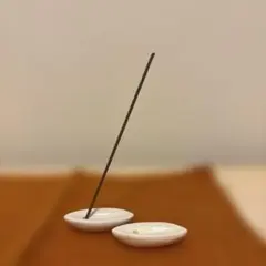 陶器製 白いお香立て 約8cm 2個組